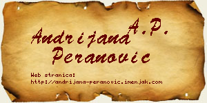 Andrijana Peranović vizit kartica